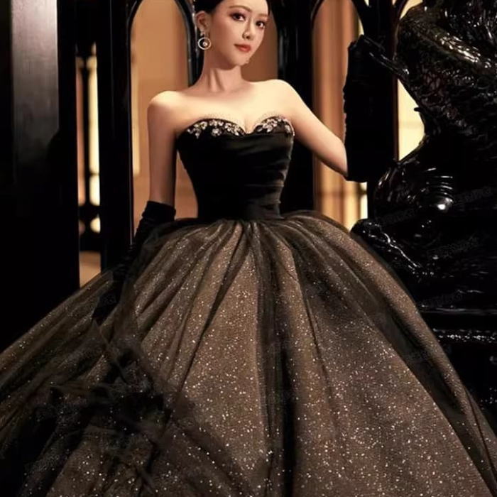 楽天市場】ANGEL カラードレス ベアトップ バイカラー ベロア ビジュー