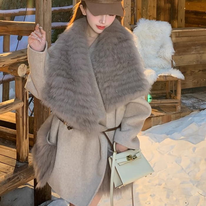 楽天市場】フォックス ファーコート ボリューム シルバーフォックス