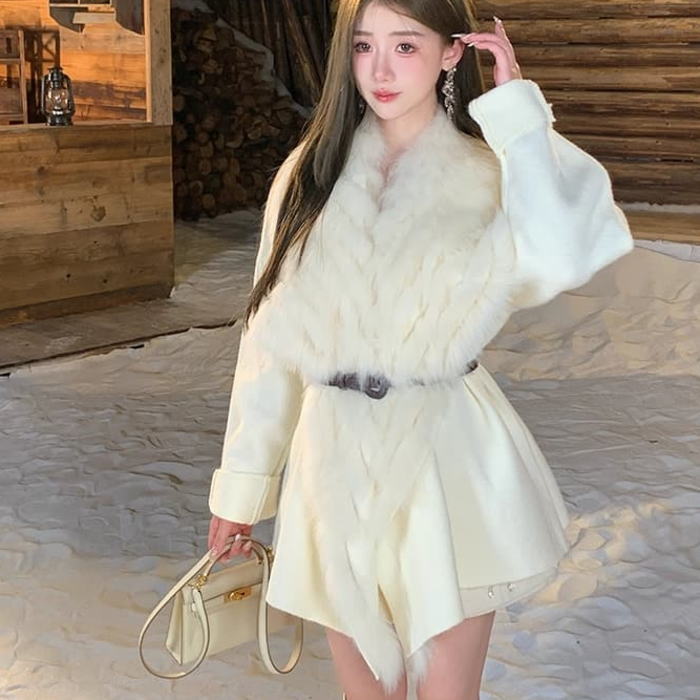 楽天市場】フォックス ファーコート ボリューム シルバーフォックス