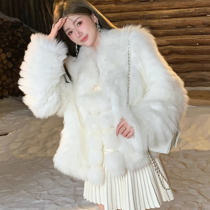 楽天市場】フォックス ファーコート ボリューム シルバーフォックス