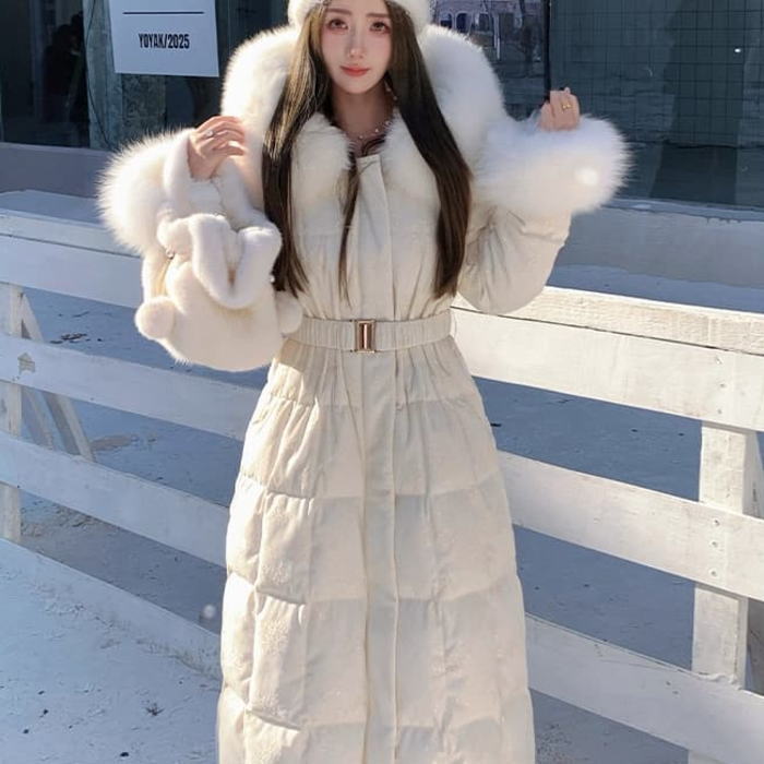 楽天市場】フォックス ファーダウンコート ボリューム フォックス