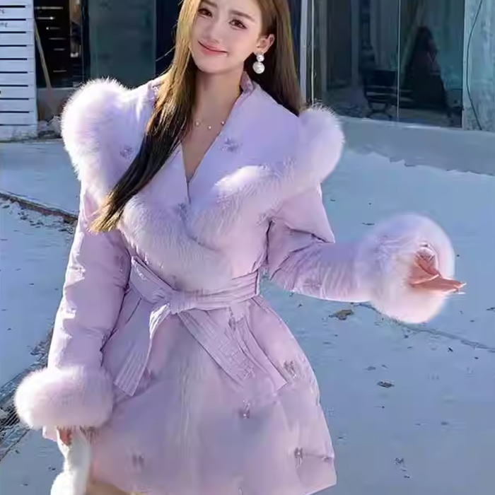 楽天市場】フォックス ファーダウンコート ボリューム フォックス