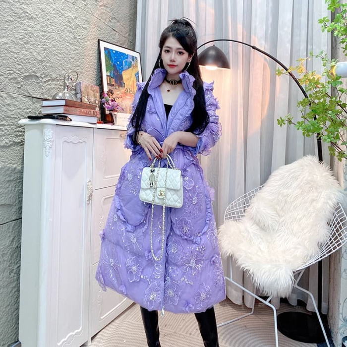 楽天市場】ダウンコート ラクーンファー 襟 リボン ケープ