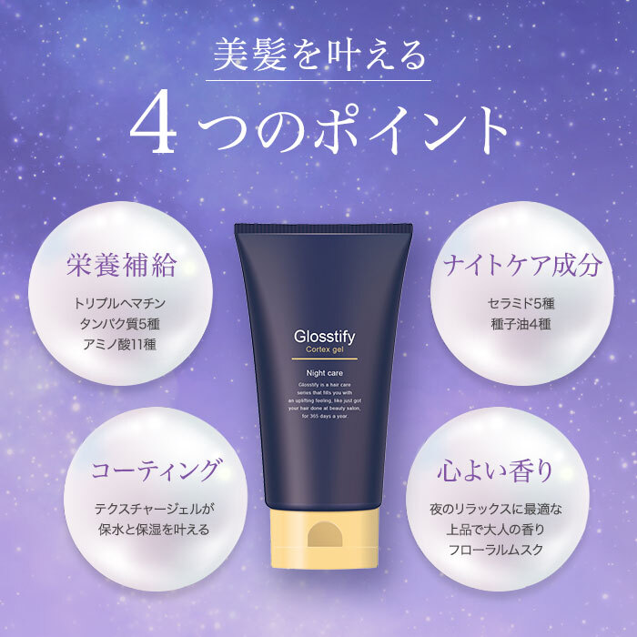 【定期購入】【Glosstify Cortex gel】洗い流さないトリートメント RrSALON トリートメント ヘアケア サロン専売品 アウトバス 髪質改善 縮毛矯正 ブリーチ パーマ ダメージ髪 さらさら ヘアアイロン対応  乾燥 紫外線 おすすめ 送料無料