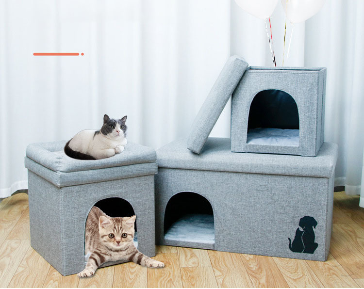 ペットハウス 収納 スツール ペットベッド キャットハウス 犬小屋 折りたたみ 通気性 防寒 暖かい 寝袋 洗え 小型犬 猫 グッズ 寒さ対策 休憩所 遊び場 四季通用 犬 猫 換気 ペットベット スツール 4,403円