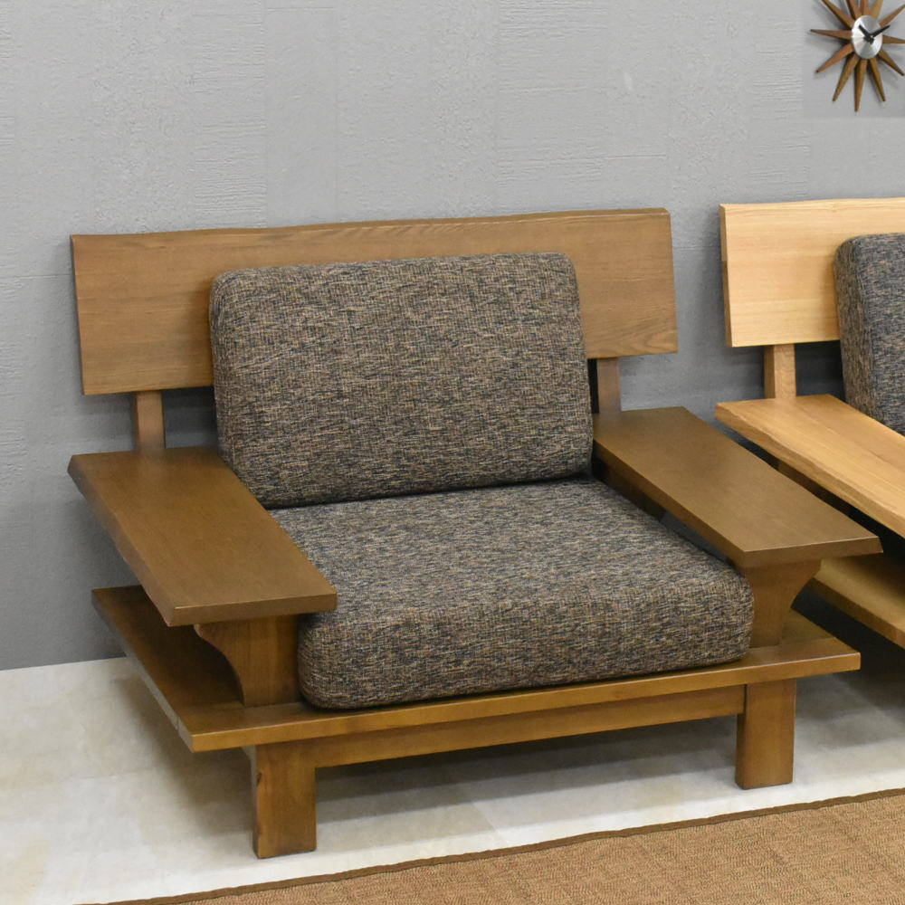 楽天市場】【開梱設置付】 和モダン木目がきれいな1Pソファー 高級タモ