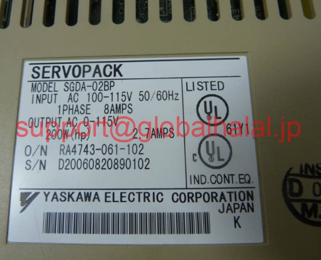 新品【東京発★適格請求書★税込】 YASKAWA サーボドライバー SGDL-02BP 【６ヶ月保証】