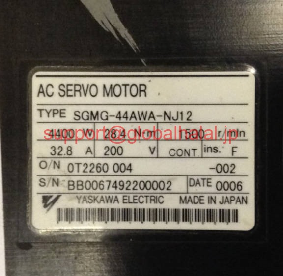 新品【東京発★適格請求書★税込】 YASKAWA サーボモータ SGMG-44AWA-NJ12 【６ヶ月保証】｜Global Halal Japan