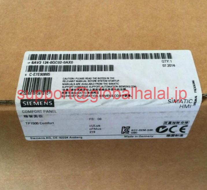 新品【東京発★適格請求書★税込】Siemens 6AV2124-0QC02-0AX0 SIMATIC HMI TP1500 6AV2 124-0QC02-0AX0【6ヶ月保証】|Global Halal Japan
