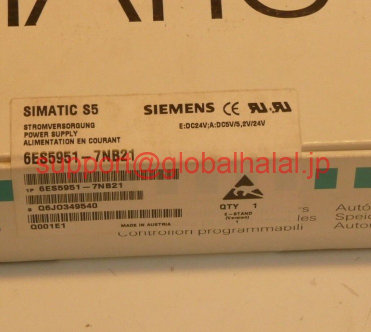新品【東京発★適格請求書★税込】Siemens 6ES5951-7NB21 Power Supply 6ES59517NB21 6ES5 951-7NB21 シーメンス【6ヶ月保証】|Global Halal Japan
