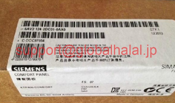 新品【東京発★適格請求書★税込】6AV2124-2DC01-0AX0 Siemens HMI 6AV2 124-2DC01-0AX0【６ヶ月保証】｜Global Halal Japan