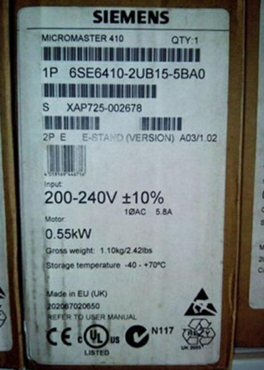 新品【日本の首都発★適当お願いごと書★税込】ジーメンス Siemens 6SE6410-2UB15-5BA0 converter【６ヶ月引き受ける】