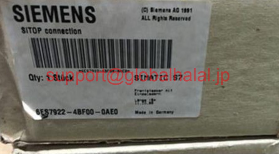新品【東京発★適格請求書★税込】シーメンス Siemens 6ES7 922-4BF00-0AE0【６ヶ月保証】｜Global Halal Japan