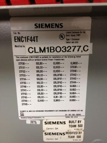 新品【東京発★適格請求書★税込】シーメンス SIEMENS CLM1BO3277 3 POLE 20 AMP 277V COIL LIGHTING CONTACTOR H/O/A NEMA 1【6ヶ月保証】|Global Halal Japan