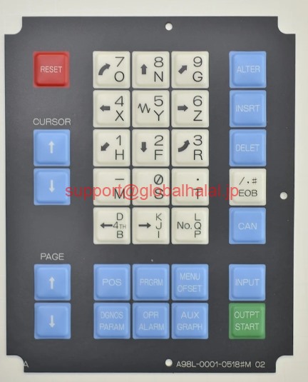 新品【東京発★適格請求書★税込】9 key Membrane Keypad keysheet for FANUC 18i CNC with flex cable 18i Oi【６ヶ月保証】