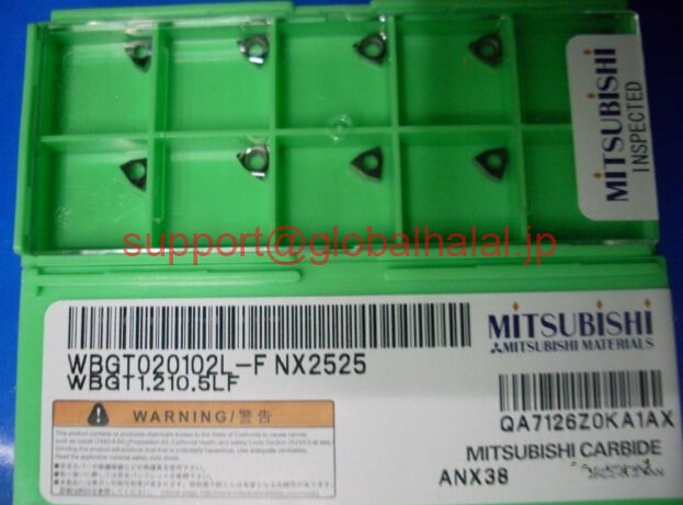 新品【日本の首都発★適当お願いごと書★税込】三菱 MITSUBISHI WBGT020102L-F NX2525 WBGT1.210.5LF Carbide Inser 10PCS/box【６ヶ月引き受ける】