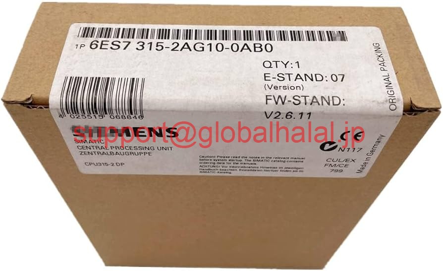 新品【東京発★適格請求書★代引可】Siemens 6ES7 315-2AG10-0AB0 PLC 6ES73152AG100AB0 * 【６ヶ月保証】｜Global Halal Japan