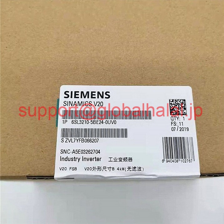 新品【東京発★適格請求書★代引可】シーメンスインバーター 6SL3 210-5BE24-0UV0 V20 4KW 【６ヶ月保証】｜Global Halal Japan