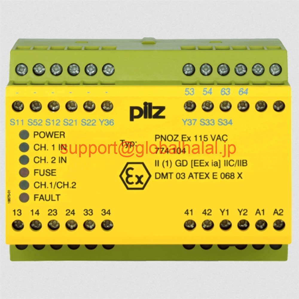 新品【東京発★適格請求書★代引可】PILZ 安全リレー PNOZ EX 115VAC 3N/O 1N/C 774104 【６ヶ月保証】｜Global Halal Japan