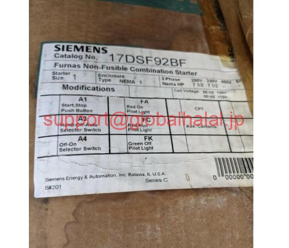 新品【日本の首都発★適当お願いごと書★代引可】Siemens 17DSF92BF大きさ1 120Vズボン下非鎔ける性クランクNEMA 1 【６ヶ月言いはなつ】