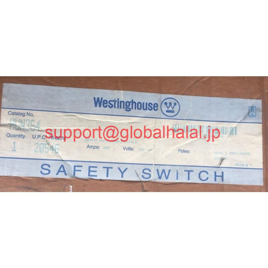 新品【東京発★適格請求書★代引可】Westinghouse hun364ヘビーデューティ非融合安全スイッチ200A 600VACネマ1 【６ヶ月保証】｜Global Halal Japan