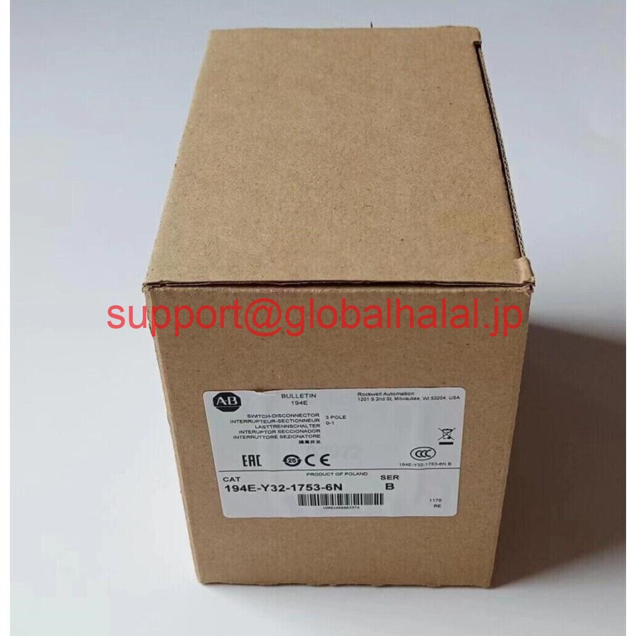 新品【東京発★適格請求書★代引可】Allen Bradley 194E-Y32-1753-6N分離スイッチ194EY32-1753-6N 【６ヶ月保証】｜Global Halal Japan