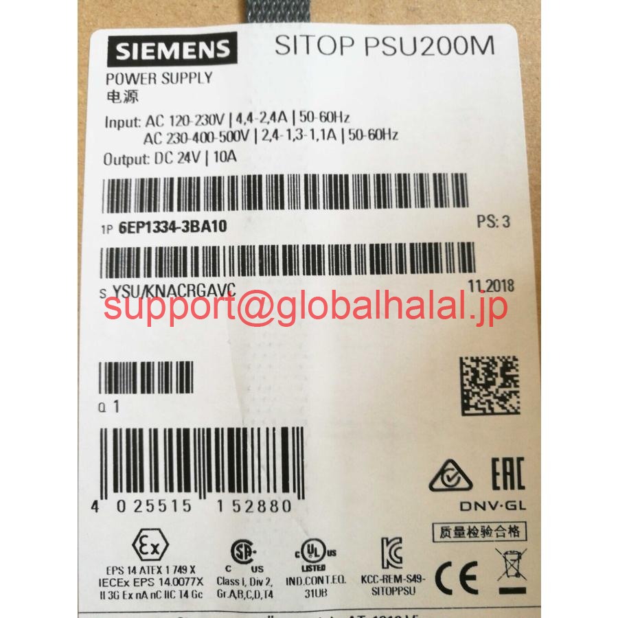 新品【東京発★適格請求書★代引可】シーメンススイッチング電源6EP1334-3BA10 6EP13343BA10 【６ヶ月保証】｜Global Halal Japan