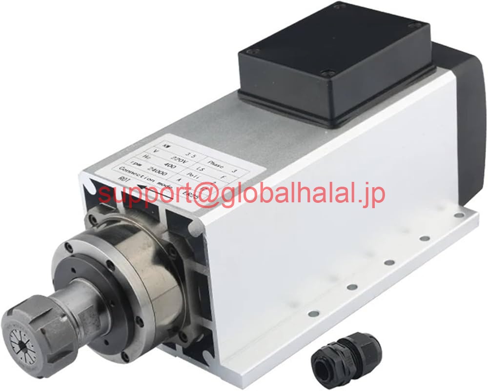 新品【東京発★適格請求書★代引可】D125mm 4.5kWスピンドルモーターER25 24000RPM水冷380V 8A木材彫刻CNC 【６ヶ月保証】｜Global Halal Japan