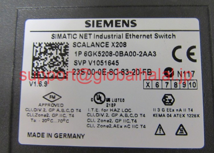 新品【東京発★適格請求書★代引可】6GK5 208-0BA00-2AA3 NEW SIEMENS 6GK5208-0BA00-2AA3 XC208 Manage Switch Module 【６ヶ月保証】｜Global Halal Japan