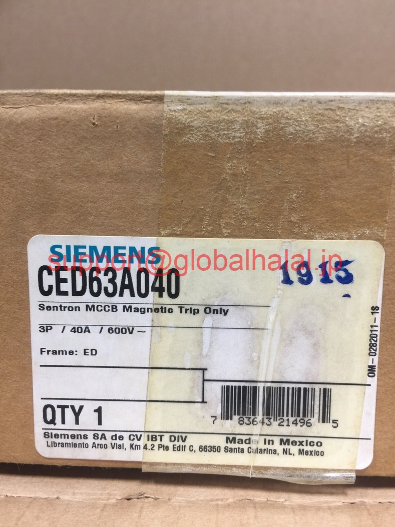 新品【東京発★適格請求書★代引可】Siemens I-T-E Motor Circuit Interrupter CED63A040 【６ヶ月保証】