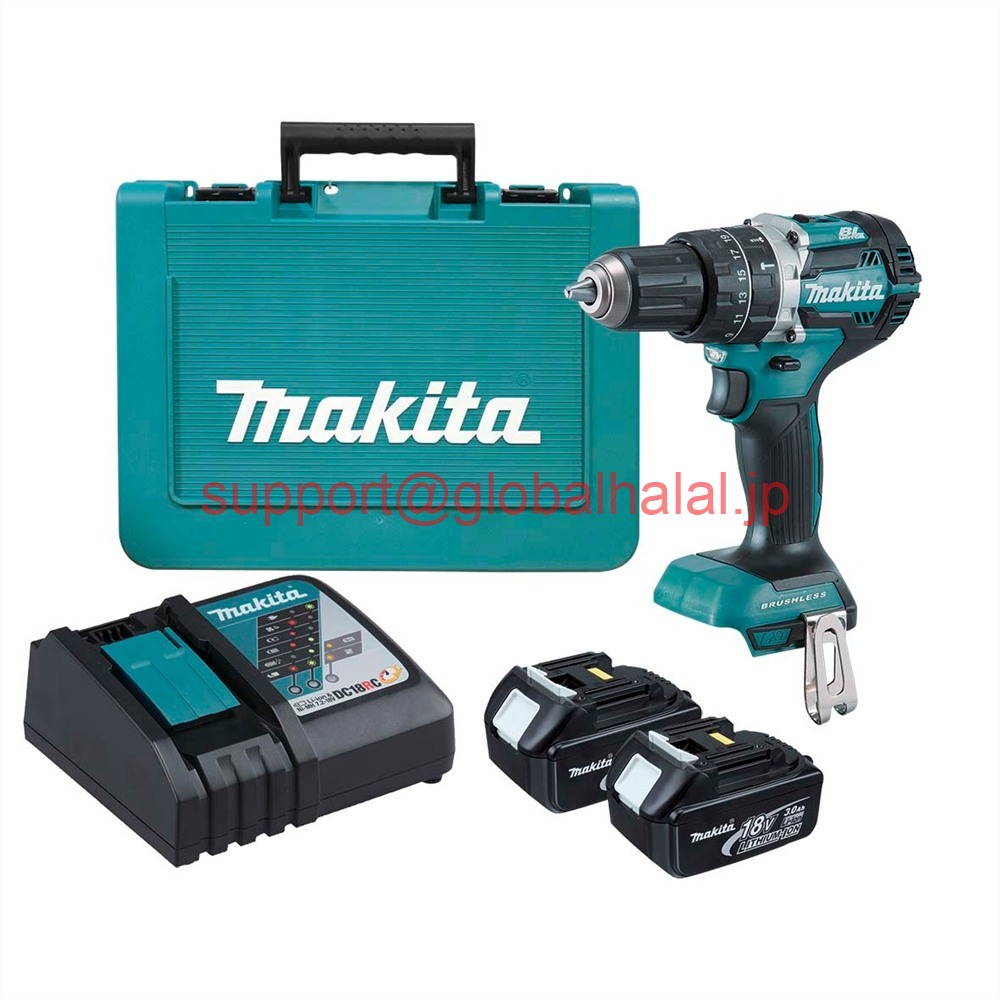 新品【東京発★適格請求書★代引可】Makita DHP484RFE 18V 3.0Ah Li-ion Cordless Brushless Heavy Duty Hammer Driver Dr 【６ヶ月保証】