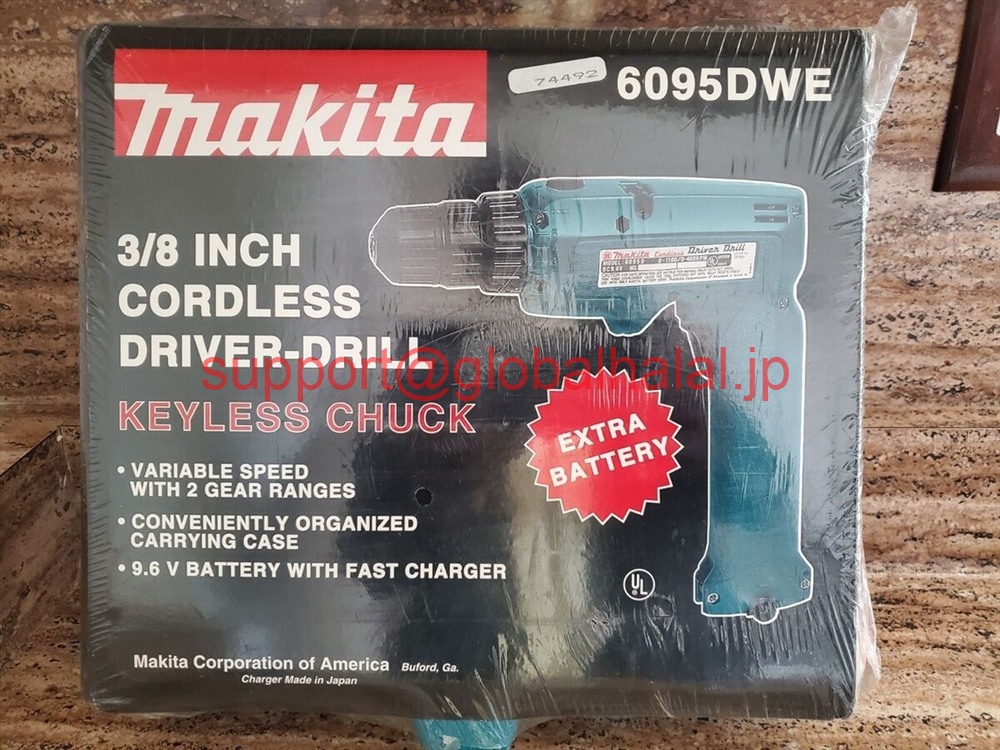 新品【日本の首都発★適当お願いごと書★代引可】NEW Makita 6095DWE 3/8-Inch 9.6 Volt Cordless Keyless Drill with Two Batteries 【６ヶ月引き受ける】