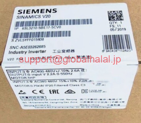 新品【東京発★適格請求書★代引可】シーメンス6SL3216-5BE17-5CV0コンバーターシナミクス6SL3 216-5BE17-5CV0 【６ヶ月保証】｜Global Halal Japan