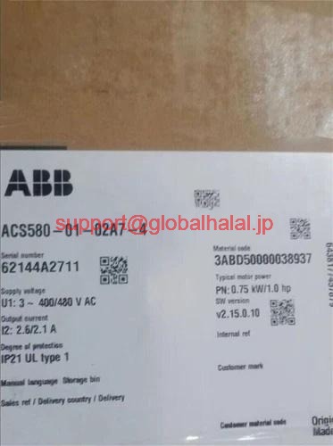 新品【東京発★適格請求書★代引可】によるACS580-01-02A7-4 【６ヶ月保証】｜Global Halal Japan