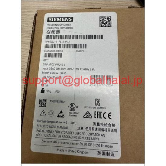新品【東京発★適格請求書★代引可】6SL3210-1PE12-3AL1 SINAMICS POWERモジュールPM240-2-0,75 kW 【６ヶ月保証】｜Global Halal Japan