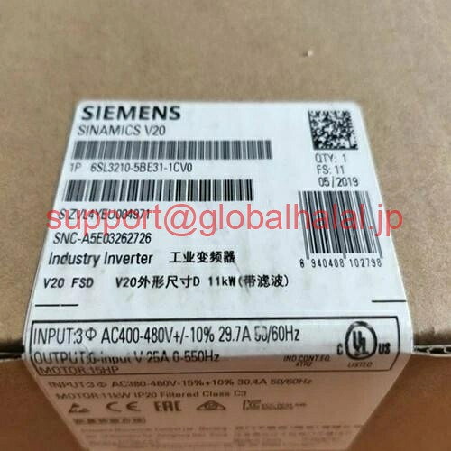 新品【東京発★適格請求書★代引可】6SL3210-5BE31-5CV0 周波数コンバータ 6SL3210-5BE31-5CV0 【６ヶ月保証】｜Global Halal Japan