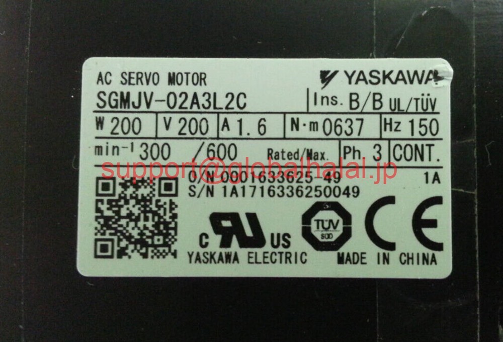 新品【日本の首都発★適当お願いごと書★税込】 YASKAWA / 安川電機 サーボ原動機 SGMJV-02A3L2C 【６ヶ月引き受ける】