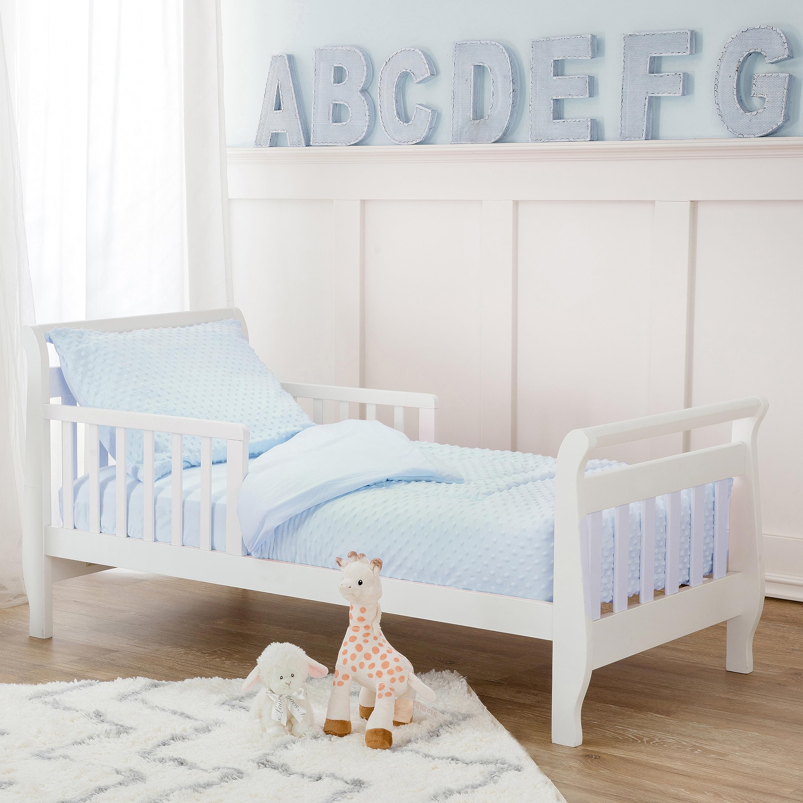 American Baby Company Minky Dot Chenille 4-piece Toddler Bedding Set  Blue by American Baby Company [並行輸入品]