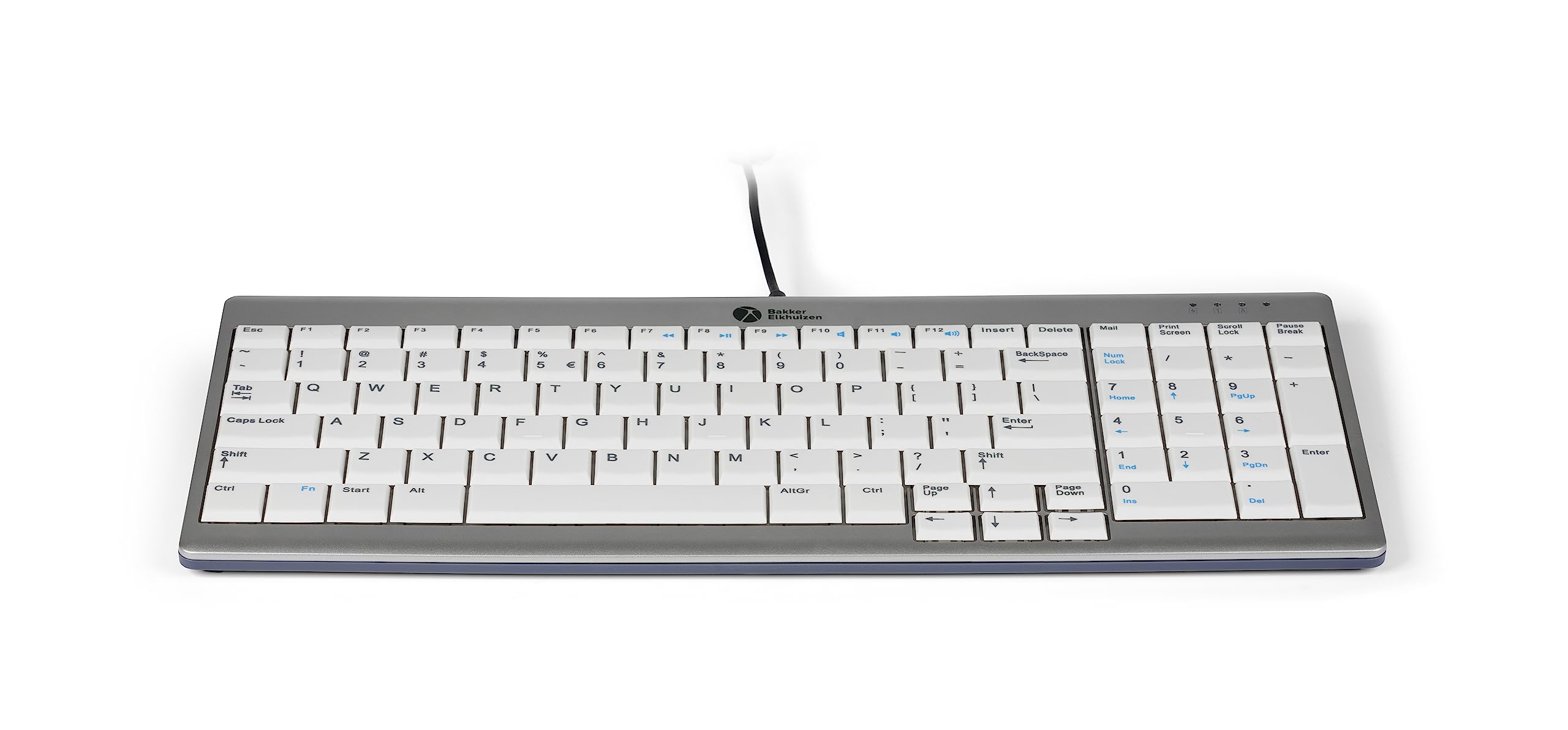 Bakker Elkhuizen BNEU960SCUS 鍵盤 US QWERTY Ultraboard 960 白いこと/しろがね色 有線テレビ付き添い人