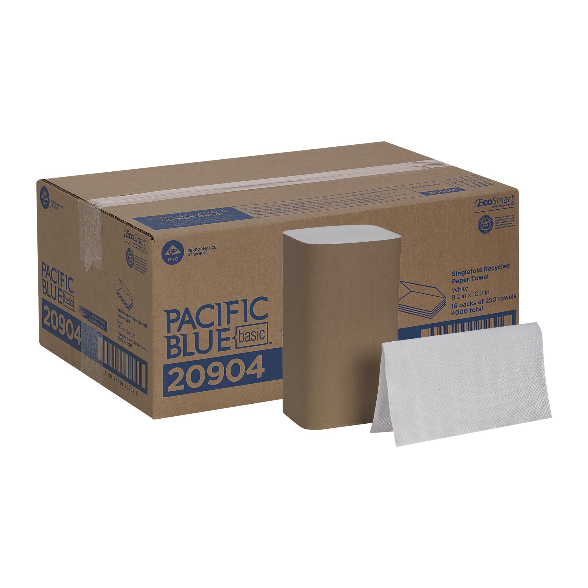 1-Fold Paper Towel 10-1/4 x 9-1/4 White 250/Pack 16/Carton (並行輸入品)｜global研究所