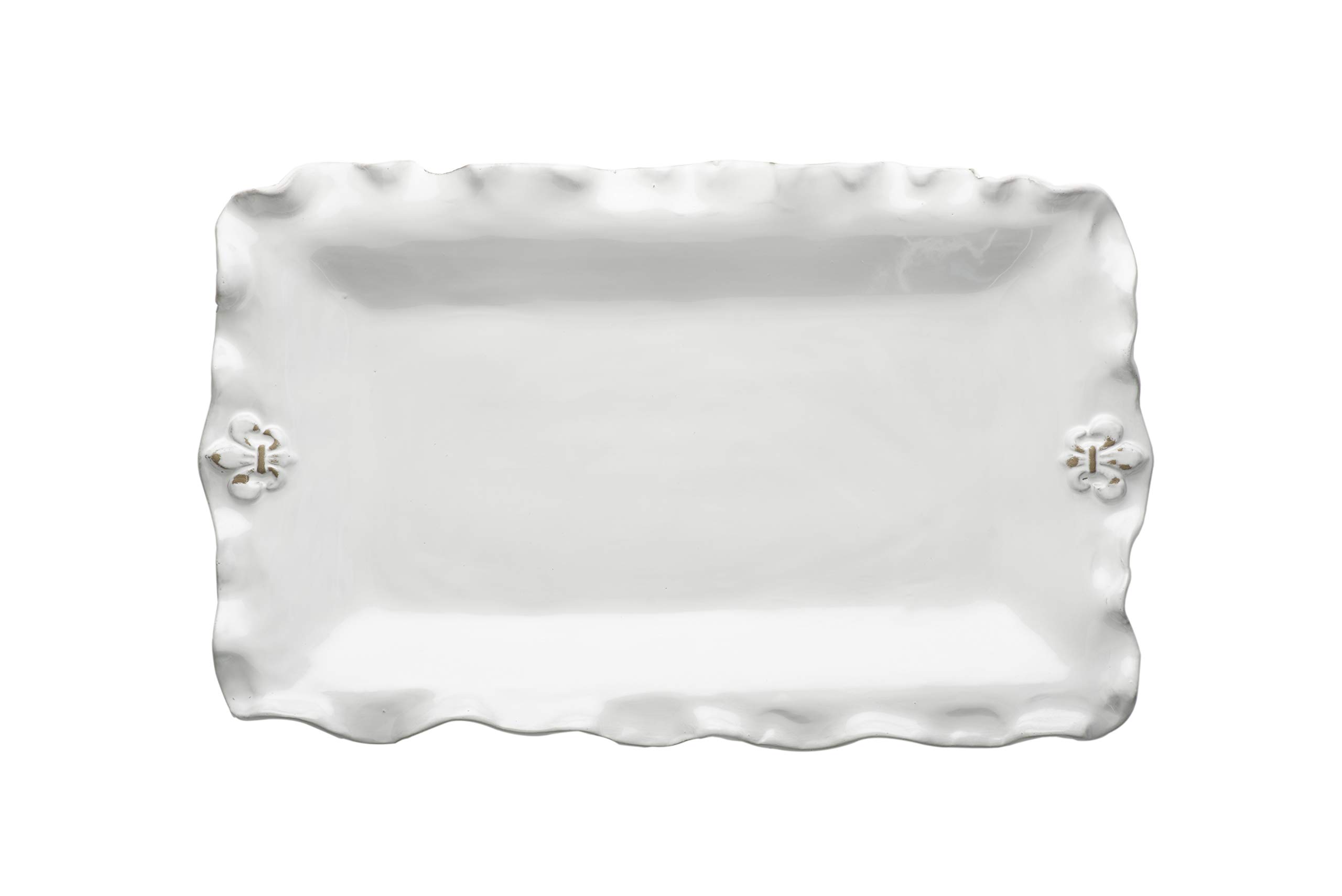 Abigails Fleur De Lis White Rectangular Platter by Abigails [並行輸入品] プリンター・FAX用インク-PCサプライ・消耗品-インクカートリッジ