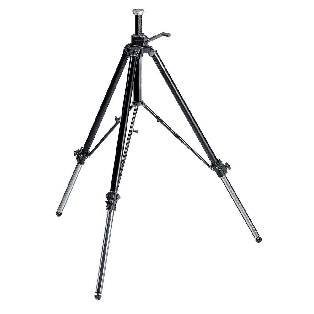 Manfrotto 117B 歯車付き添い人映像媒体三脚 天然ゴム足と書き込み式金属元素スパイク付き添い人 (黒いこと)