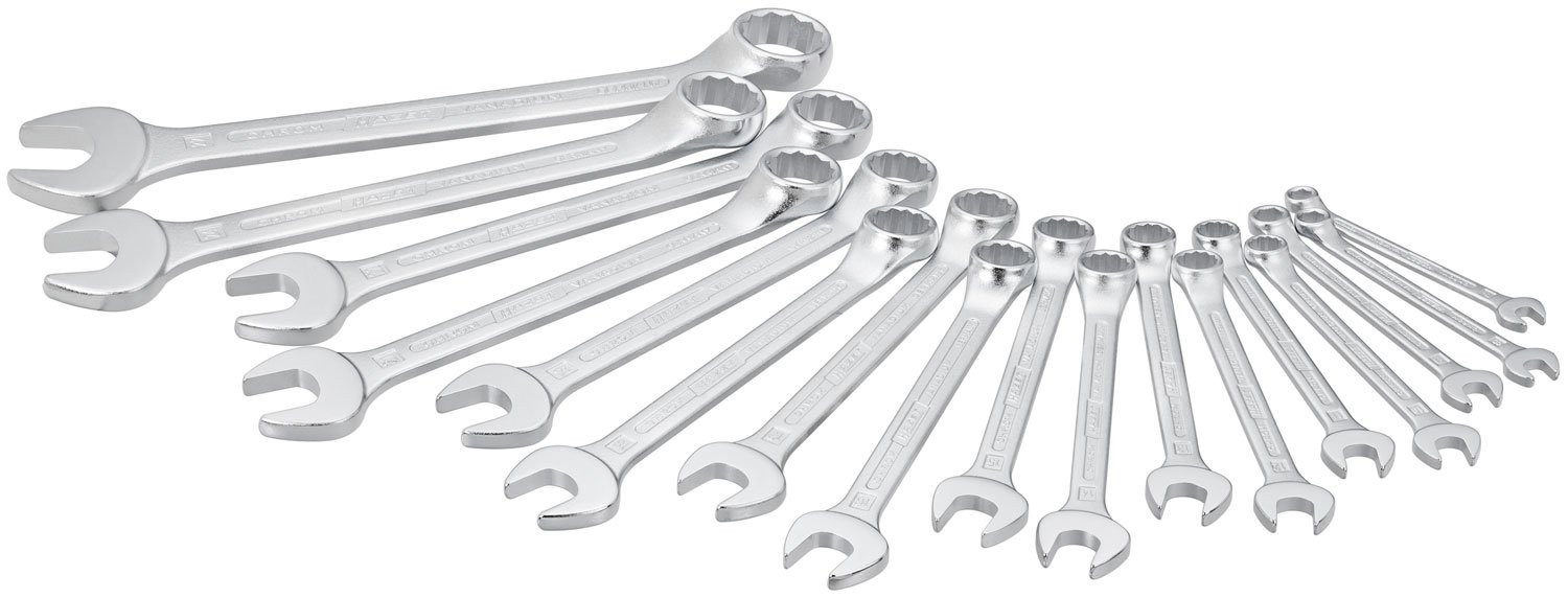 HAZET 603 / 17N 12ポイントプロファイルのコンビネーションレンチセット - クロムメッキ