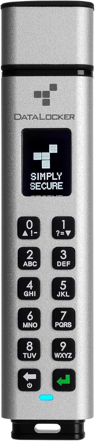 DataLocker Sentry K350 16GB 記号化USBフラッシュドライブキーパッド、飾り気の無いな映写幕御引き回し付き添い人セットアップ、AES 256、TAA判定基準の高耐久化されたMil-Std 810-G、IP68 os非拠りどころ、USB-A、FIPS 140-3気泡管水準器3見合わせる中。
