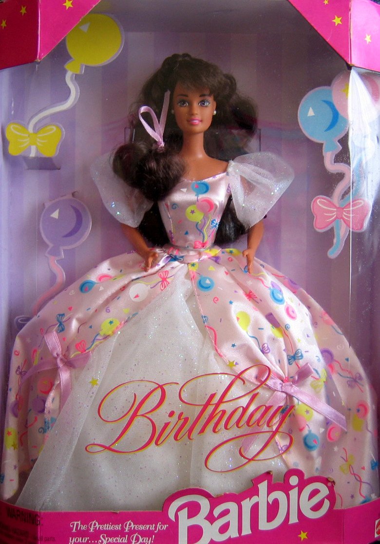 Birthday Barbie Doll (Brunette) - Prettiest Present For Your... Special Day (1996)