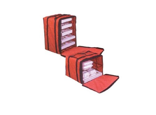 American Metalcraft pb1926 19 x 19 x 27 デラックスInsulatedレッドPizza Delivery Bag withラック