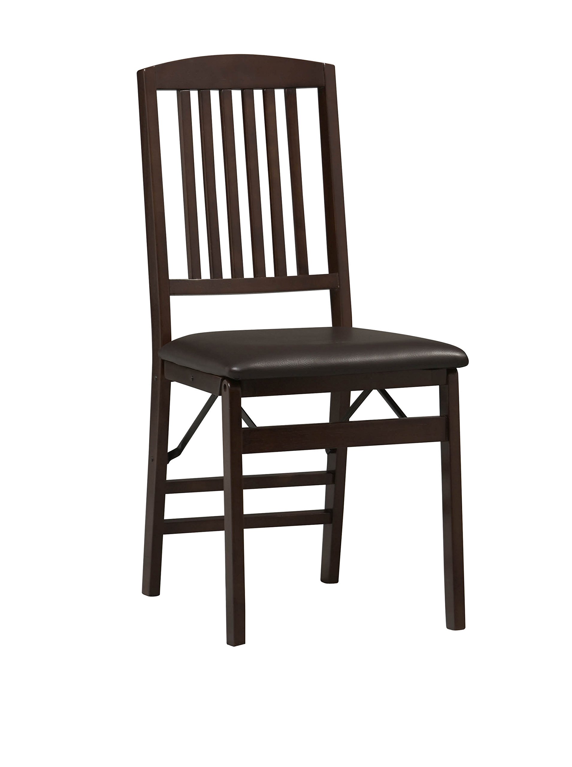 Linon Triena Mission Back Set of 2 Folding Chair 17 w x 20 d x 36 h Brown 65,897円