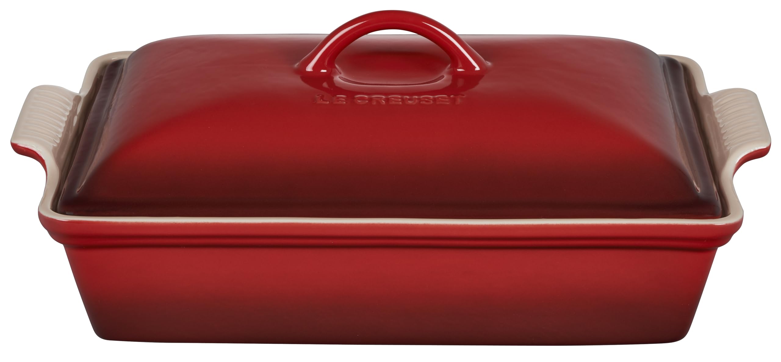 Le Creuset Heritage ストーンウェア 四角皿 12×9インチ 蓋付き 12 x 9 Inch レッド PG07053A-3367
