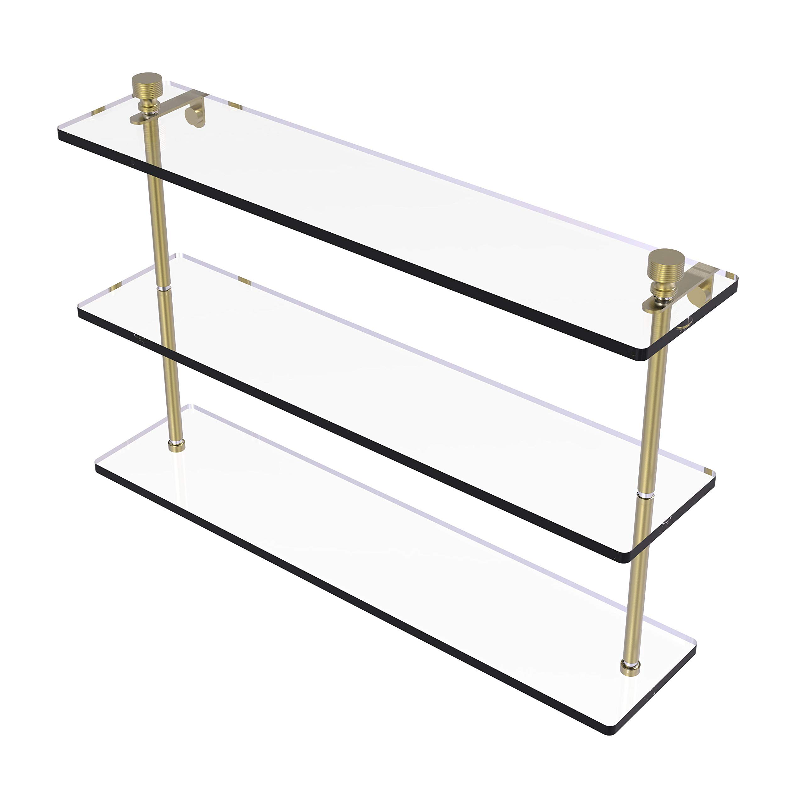 Foxtrot Collection 22 Inch Triple Tiered Glass Shelf - FT-5/22-SBR