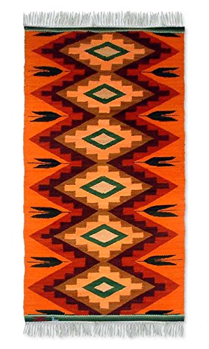 Novica Cocaリーフ」ウールラグ、2 x 5｜global研究所